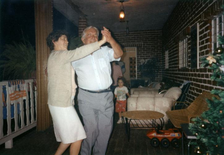 Ismael Camacho dancing with his niece- La Buitrera 1992