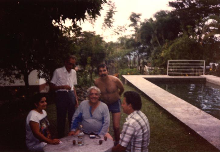 Ismael Camacho with his brother Horacio and friends.- La Buitrera 1992